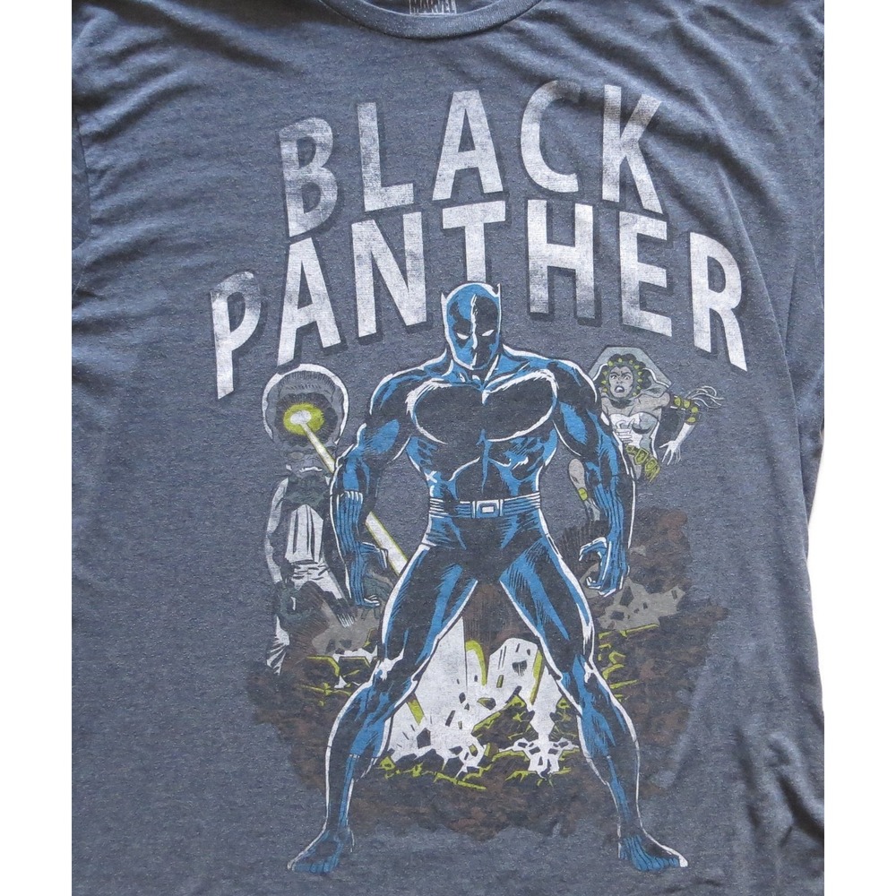 Marvel Black Panther Shirt Mens XL Gray Comic Book Superhero Graphic Tee T-Shirt